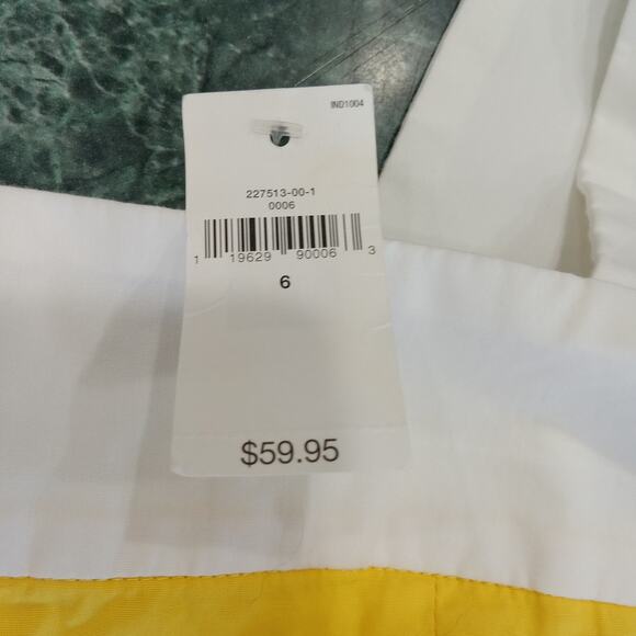 Gap Women's Sleeveless Knee Dress, Size 6, 100% Cotton Yellow And White Pockets - Picture 7 of 12